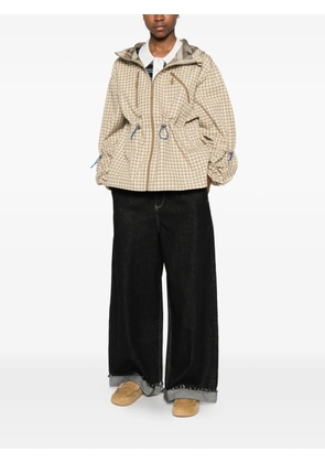 DAMSON MADDER Matilda gingham hooded jacket - Neutrals