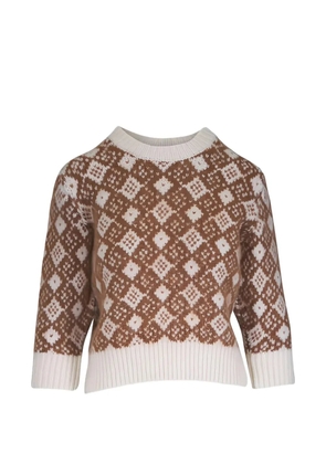 Dorothee Schumacher argyle rew-neck sweater - Brown