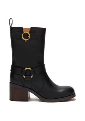 Odissì Hailey harnessed strap leather boots - Black