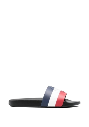 Moncler Basile striped logo-embossed slides - Blue
