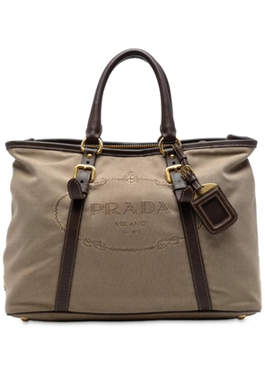 Prada Pre-Owned 2013-2025 Canvas Canapa Logo satchel - Brown