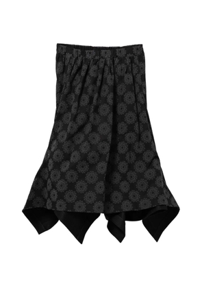 Comme Des Garçons floral asymmetric midi skirt - Black