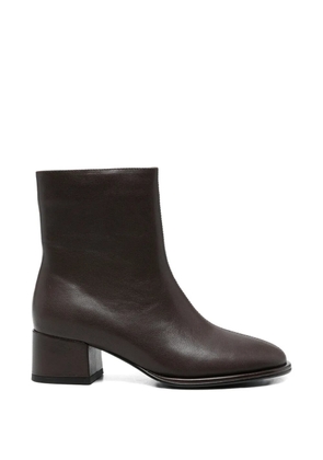 LINDA BAUMANN zip leather ankle boots - Brown