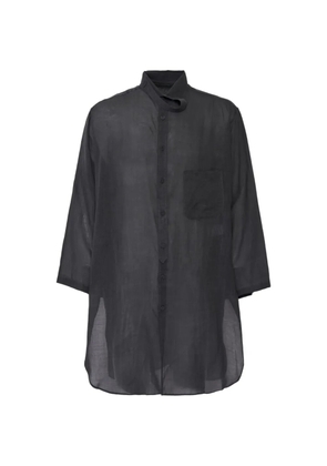 Yohji Yamamoto asymmetric-collar shirt - Black