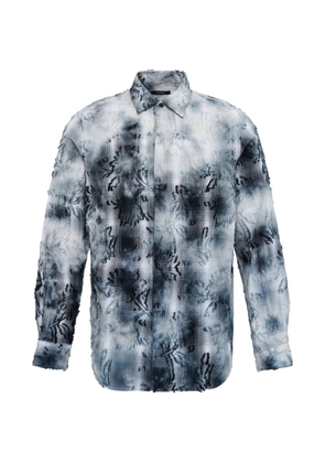 Taakk bleached effect check shirt - Black