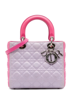 Christian Dior Pre-Owned 2012 Medium Bicolor Lambskin Cannage Lady Dior satchel - Purple