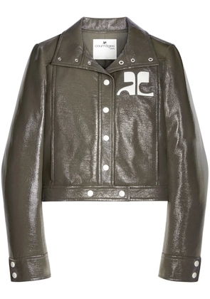 Courrèges Reedition Vinyl appliqué-logo jacket - Grey
