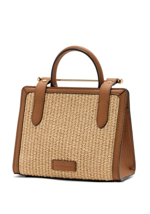 Strathberry woven detail top handle satchel - Neutrals