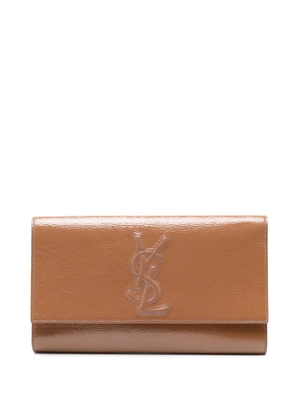 Saint Laurent Pre-Owned 2013-2025 Large Textured Patent Monogram Belle De Jour clutch bag - Brown