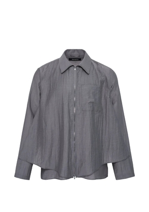 JiyongKim layered zip-up shirt - Grey