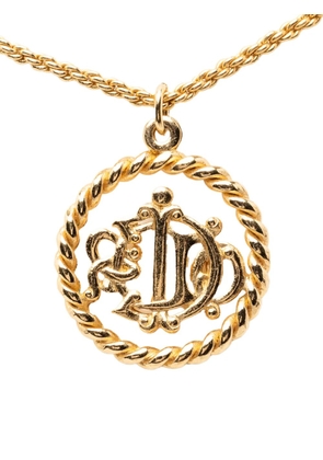 Christian Dior Pre-Owned 2000-2026 Gold Plated Logo Pendant Necklace costume necklace