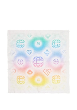 Casablanca logo-pattern scarf - White