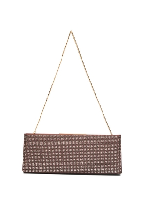 Lola Cruz Écla rhinestone chain-strap clutch bag - Brown