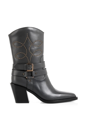 MARCCAIN stud embellishment buckle boots - Grey