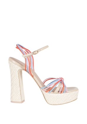 Malone Souliers Lucille strappy leather platform sandals - Neutrals