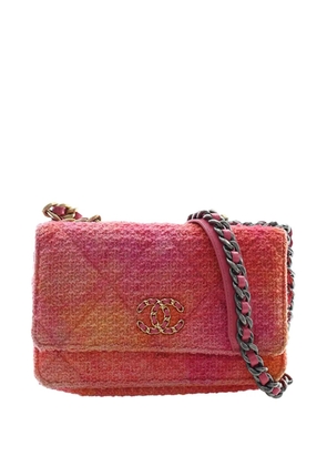 CHANEL Pre-Owned 2020 Tweed Ombre 19 Wallet On Chain satchel - Pink