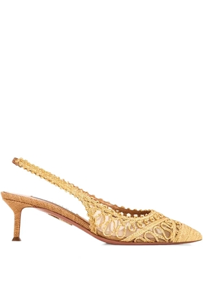 Aquazzura 50mm Khalo woven slingback pumps - Neutrals