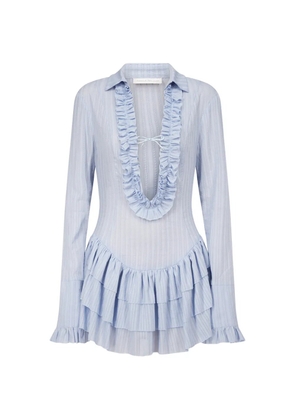 Ludovic de Saint Sernin Dolce ruffled mini dress - Blue