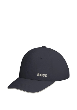 BOSS logo-print cotton hat - Blue