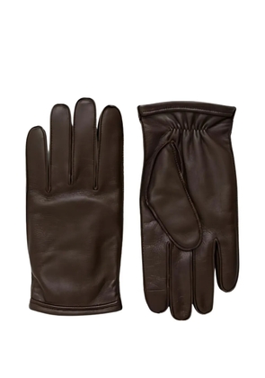 BOSS leather gloves - Brown