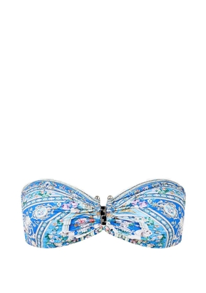 Camilla pattern bandeau bikini top - Blue