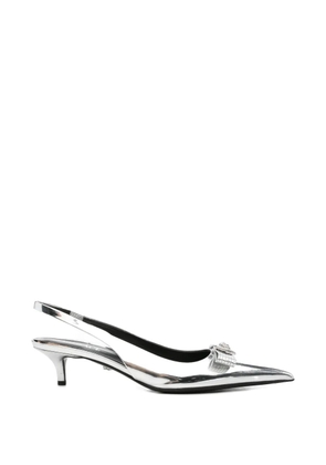 Versace Pre-Owned Gianni Ribbon slingback pumps - Silver