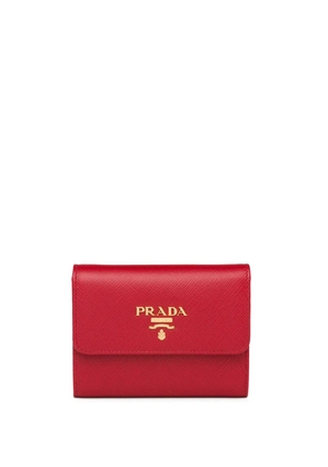 Prada logo-plaque square wallet - Red