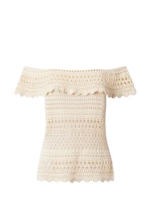 MARANT ÉTOILE ZAELLE crochet off-shoulder top - Neutrals