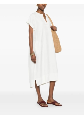 european culture V-neck midi dress - White