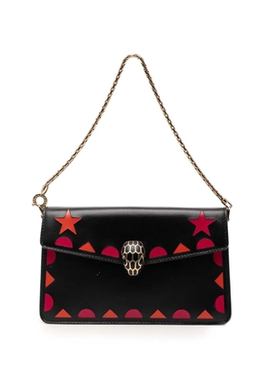 Bvlgari Pre-Owned 2017 Mini Calfskin Geometric and Stars Patch Serpenti Forever with Chain clutch bag - Pink