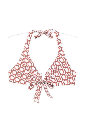 Max Mara Avena geometric-pattern tie bikini top - White