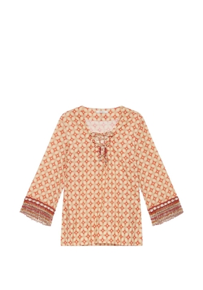 MALIPARMI beaded geometric print tunic - Neutrals