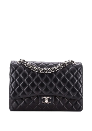 CHANEL Pre-Owned Classic Double Flap Bag Quilted Lambskin Maxi shoulder bag - Black