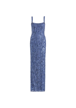 Jenny Packham Fleur bead-embellished gown - Blue