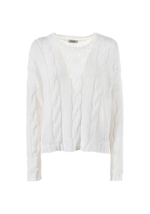 Base Milano braid-motif crew-neck sweater - White