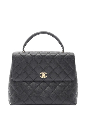 CHANEL Pre-Owned 2002-2003 CC Quilted Caviar Kelly Top Handle Bag handbag - Black