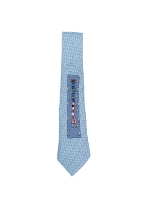 A.N.G.E.L.O. Vintage Upcycling x Stefania Bertoni customised Hermés silk tie - Blue