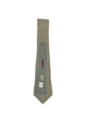 A.N.G.E.L.O. Vintage Upcycling x Stefania Bertoni customised Hermés silk tie - Green