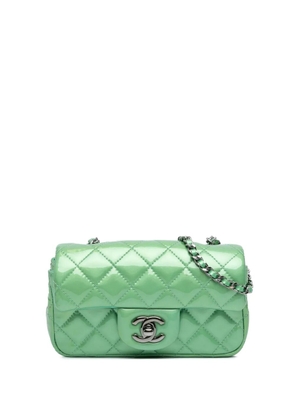 CHANEL Pre-Owned 2012 New Mini Classic Patent Single Flap shoulder bag - Green