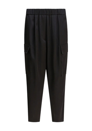 Semper elastic-waist tapered trousers - Black