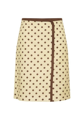 Posse polka-dot trimmed midi skirt - Neutrals