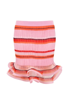 Simkhai ruffled striped mini skirt - Pink