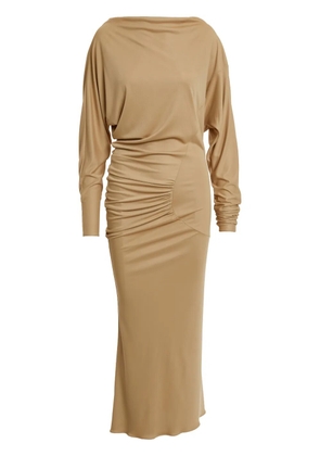 KHAITE The Oron ruched maxi dress - Neutrals