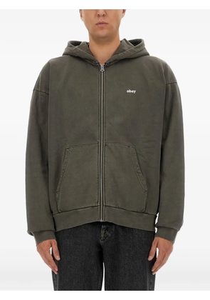 Obey Lowercase Pigment zip hoodie - Grey