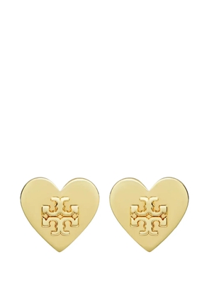 Tory Burch Forget Me Not heart-motif logo-detail earrings - Gold