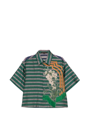 Biyan floral-embroidered shirt - Green