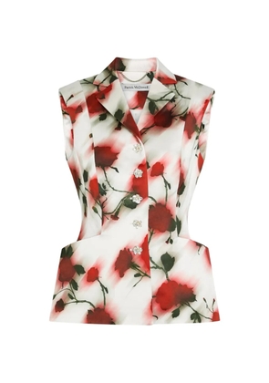 Patrick McDowell embellished-buttons floral waistcoat - White