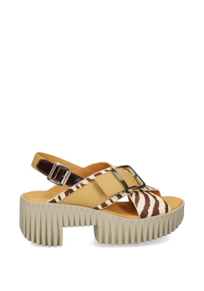 4CCCCEES Plia Juno zebra-print buckled sandals - Neutrals