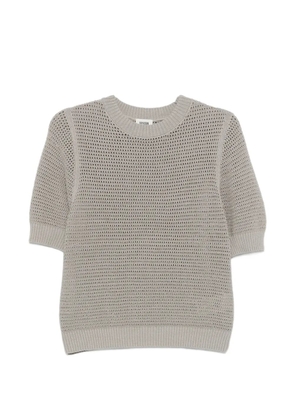 Drykorn Sanidy open-knit short sleeve T-shirt - Grey