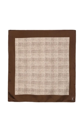 Saint Laurent Pre-Owned 1990s checked silk scarf - Brown